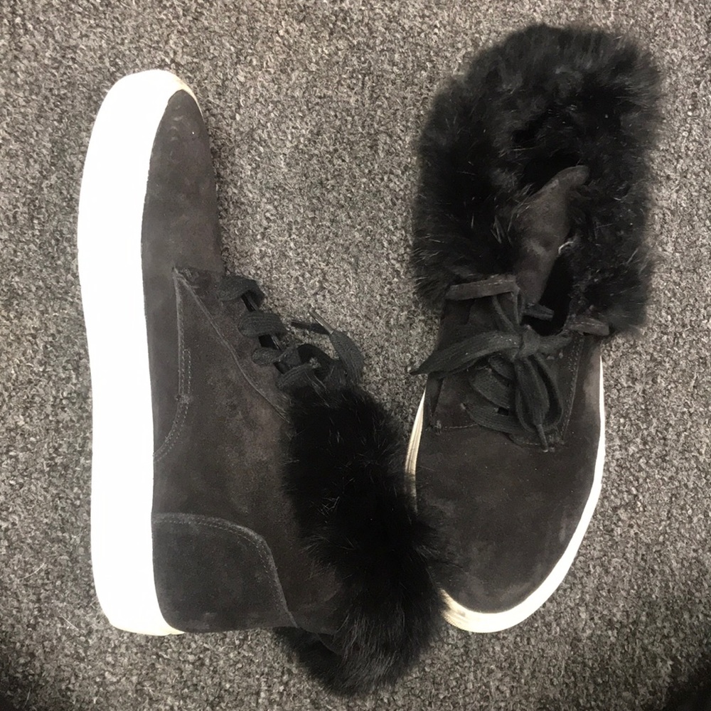 Vince, Suede Hightop w Rabbit Fur trim, 6